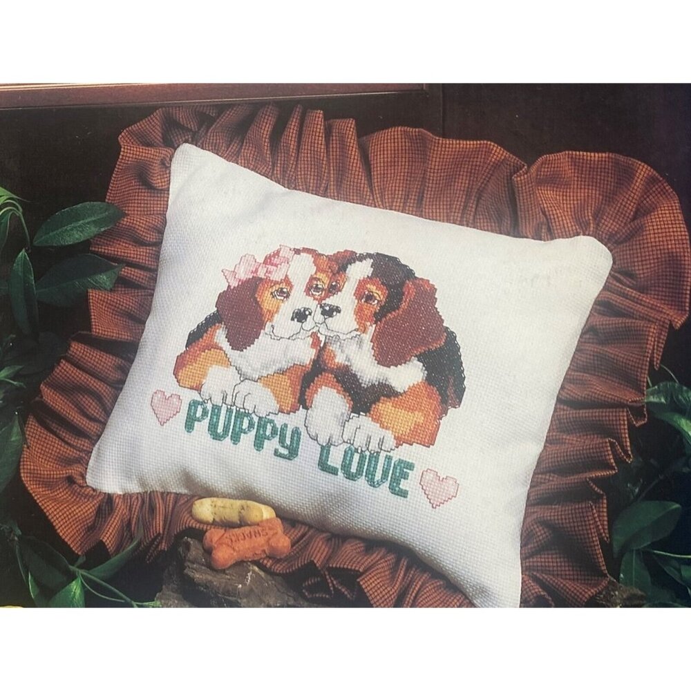 Puppy Love American School of Needlework Book 3663 Cross Stitch Patterns
